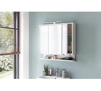 Schildmeyer Carlos 149547 Armoire À Miroir, Matériaux en Bois, Blanc, Largeur 74,5 cm, avec Étagère