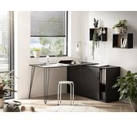Schildmeyer Ekko 701963 Bureau d'angle, avec armoire de classement, Noir mat
