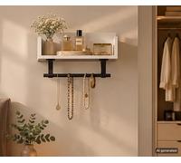 Schildmeyer Ella 157235 Étagère, avec porte-serviettes, Blanc mat