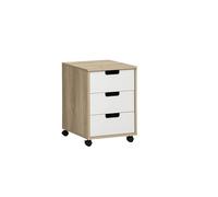 Schildmeyer Emmik 159594 Caisson à roulettes Chêne, Blanche/blanc mat, 40 x 50 x 57 cm