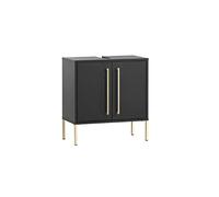 Schildmeyer Gloria 152627 Meuble sous-lavabo, Noir/doré, 61,2 x 57,1 x 30,1 cm