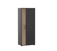 Schildmeyer Hank Armoire de classement en Bois Noir Mat/Aspect Panneau Acoustique, 65 x 41 x 163,6 cm