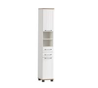 Schildmeyer Jelda 154220 Armoire Haute, Blanc Mat/Décor Maison de Campagne en chêne, 30,3 x 32,6 x 180,9 cm