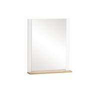 Schildmeyer Jelda 154719 Miroir, Blanc Mat/Décor Maison De Campagne en Chêne, 59,6 x 12,3 x 71,1 cm