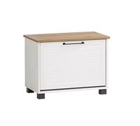 Schildmeyer Jelda 154745 Banc à Chaussures, Blanc Mat/chêne, 62 x 34,1 x 47,2 cm
