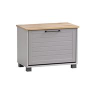 Schildmeyer Jelda Banc à Chaussures, Matériaux en Bois, Gris Platine/décor Maison de Campagne en chêne, 62 x 34,1 x 47,2 cm