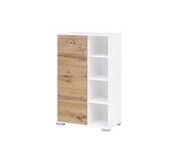 Schildmeyer Kimi 144248 Buffet Haut, Maison de Campagne en chêne/Blanc Craie, 65,3 x 33,1 x 105,2 cm