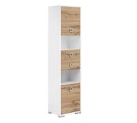 Schildmeyer Kimi 144249 Armoire Haute, Maison de Campagne en chêne/Blanc Craie, 40,5 x 33,1 x 172,1 cm