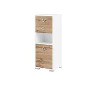 Schildmeyer Kimi 144250 Buffet Haut, Maison de Campagne en chêne/Blanc Craie, 40,5 x 33,1 x 105,2 cm