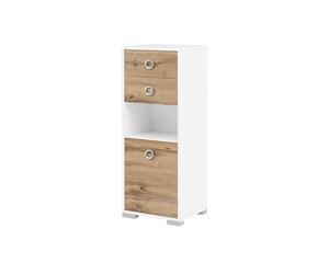 Schildmeyer Kimi 144250 Buffet Haut, Maison de Campagne en chêne/Blanc Craie, 40,5 x 33,1 x 105,2 cm