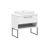 Schildmeyer Limone Lavabo en bois, Blanc mat, 85,2 x 88,8 x 50 cm