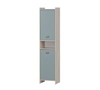 Schildmeyer Lindholm 154382 Armoire Haute, décor chêne Sable/Bleu Pigeon, 40,2 x 33 x 176,3 cm