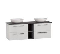 Schildmeyer Maxim 701857 Lavabo Double, Rond, À Poser, Blanc Mat/Aspect Marbre