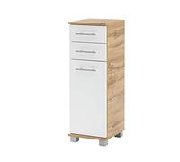 Schildmeyer Nitro Buffet Haut 144227, matériau Bois, chêne décor Maison de Campagne/Blanc Mat, 30,3x32,6x88,6 cm