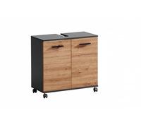 Schildmeyer Palermo 157638 Meuble sous-lavabo, Anthracite/Chêne Artisan, 59,8 x 32,6 x 63,4 cm
