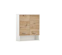 Schildmeyer Palermo 157640 Placard Mural, Blanc Mat/Décor Chêne Artisan, 59,8 x 20,5 x 70,8 cm