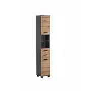 Schildmeyer Palermo 157661 Armoire Haute, Anthracite/Décor Chêne Artisan, 30,3 x 23,6 x 180,9 cm