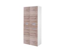 Schildmeyer Rilana 700863 Armoire Haute, Blanc Brillant/décor chêne Sanremo, 159 x 65 x 35 cm