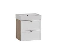 Schildmeyer Vasque Jesper - Bois - Chêne Artisan - Blanc Mat - 50 x 40 x 57 cm