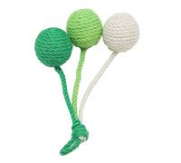 Schimer Hochet pour Chat, Jouet à Mâcher Résistant aux Morsures, en Sisal élégant pour Chats et Chatons, Diamètre de 2,0 Pouces, 1 unité (Vert, Cyan, Blanc)