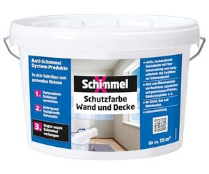 SchimmelX Peinture de protection pour murs et plafonds - 2,5 l - Peinture spéciale à fort pouvoir couvrant - Pour cuisine, salle de bain et salon - Résistant à l'abrasion - Sans solvant - Intérieur