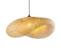 Schindora CréAtivité Suspension Luminaire,Chapeau Tissé À La Main Luminaire Plafonnier Bambou RéTro Plafonnier Chambre 100Cm Lustre Salon Pour Cuisine Salle À Manger Salon Restaurant,Paille LéGèRe