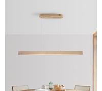 Schindora LED Suspension Luminaire Bois Pour Cuisine,80Cm Naturel Lustre Salon Avec TéLéCommande,Hauteur RéGlable,24W Lampe Moderne Luminaires IntéRieur Pour Chambre Bar Billard
