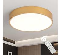 Schindora Or Plafonnier LED,Ø50Cm MéTal 39W Luminaires IntéRieur Dimmable Avec ContrôLe Cuisine Lampe Rond Moderne plafonnier salon Pour Garage Atelier