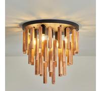 Schindora Plafonnier Boho, 40Cm Bois Massif RéTro Rustique Luminaire Plafonnier DéCor Lampe ChêNe E27 Plafonnier Salon Pour Chambre à Coucher Couloir Ferme EntréE Hall D'EntréE Salle à Manger éTude