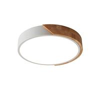 Schindora Plafonnier LED 24W Blanc Chaud 3000K 1600LM, Plafonniers LED Modernes Ronds en Bois d'intérieur Ø30cm pour Salon Salon Cuisine Salle à Manger Couloir Bureau à Domicile
