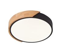 Schindora Plafonnier LED 24W Blanc Neutre 4500K 1600LM, Plafonnier LED Moderne Rond en Bois Intérieur Ø30cm pour Salon Couloir Maison Bureau Porche