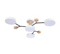 Schindora Plafonnier LED 4 têtes,36W blanc neutre 4500K,plafonnier décor bois Ø66cm pour salon cuisine salle à manger bureau à domicile chambre d'enfant