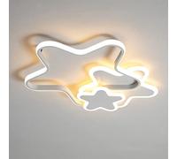 Schindora Plafonnier LED, 50CM 30W Dimmable Lampe de Chambre d'Enfant avec Télécommande, Plafonniers d'Éléments Naturels d'Étoile d'Enfant Convenant à la Chambre d'Enfants et au Salon