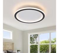Schindora Plafonnier LED Dimmable,20W Cuisine Lampe Ø30cm Noir Rond Luminaires Intérieur 3 Couleurs Cadran,3000K/4500K/6000K Luminaire Plafonnier Pour Chambre Salon