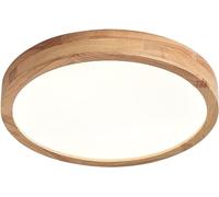 Schindora Plafonnier LED en bois, 20 W, blanc neutre, 4500 K, 1600 lm, plafonnier rond en bois Ø 30 cm, pour salon, cuisine, salle à manger, couloir, maison, bureau, chambre d'enfant
