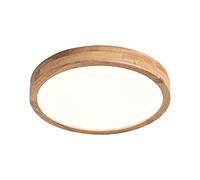 Schindora Plafonnier LED en bois, intensité variable avec contrôle, 28 W, plafonnier rond en bois Ø 40 cm, pour salon, cuisine, salle à manger, maison, bureau, chambre d'enfant