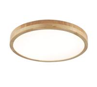 Schindora Plafonnier LED en bois, intensité variable avec contrôle, 36 W, plafonnier rond en bois Ø 50 cm, pour salon, cuisine, salle à manger, maison, bureau, chambre d'enfant