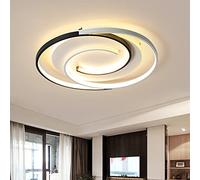 Schindora Plafonnier LED moderne 36 W 50 cm avec télécommande, plafonnier rond à intensité variable pour salon, chambre à coucher, cuisine …