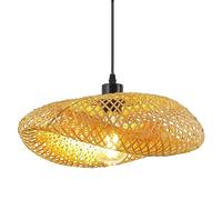 Schindora Suspension Luminaire Bambou,Chapeau RéTro En Paille LéGèRe Abat Jour Rotin CréAtivité Suspension Luminaire Tissage Lustre Cuisine Pour Restaurant Salon De Thé Chambre Salon Café,50Cm