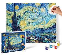 Schipper 609130816 Peinture par numéros Nuit étoilée après Vincent Van Gogh Images de Peinture pour Adultes avec pinceaux et peintures acryliques 40 x 50 cm