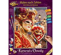 Schipper 609130869 Peinture par numéros - Carnaval de Venise - Photos de Peinture pour Adultes - avec pinceaux et peintures acryliques - 40 x 50 cm