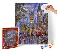 Schipper Kit peinture par numéros Pleine lune sur Londres – acrylique, pinceaux – 40 x 50 cm