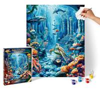 Schipper 609130920 Peinture par numéros - Monde sous-marin - Photos de peinture pour adultes avec pinceaux et peintures acryliques - 40 x 50 cm