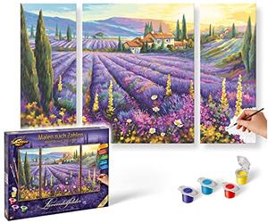 Schipper - 609260604 - Lavender Fields - Triptychon - Tableau à Dessin - Taille 40 x 50 cm