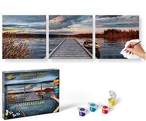 Schipper -609470754 - Numéro d'art - Lever du Soleil sur Le Ponton du Lac - Triptyque
