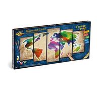 Schipper Colorful World 609450856 Lot de 5 Tableaux de Peinture par numéros pour Adultes, avec pinceaux et peintures acryliques, Classe de maître polyptyque, Professionnel, édition 132 x 72 cm
