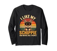 Schipperke Owner I Like My Schippie Funny Dog Lover Retro Manche Longue