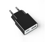 SCHITEC Adaptateur de charge USB 10 W ultra fin et compact avec 2 ports USB-C et USB-A, 5 V/2 A, compatible avec iPhone, liseuses électroniques, brosses à dents électriques, lecteurs MP3 et