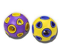 SCHITEC Balles Interactives pour Chien, Lot de 2 Jouets à Mâcher en Caoutchouc Rebondissants avec Son de Clochette pour Chiens de Taille Moyenne et Grande, Jouets à Mâcher Interactifs de 3"