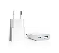 SCHITEC Chargeur USB 5V/1A 2Port Mini USB Mural Chargeur Secteur USB Adaptateur de Prise Universel Compatible avec iPhone, Sam Sung, Nexus, Nokia, Huawei, Xiaomi, HTC, Sony (Thickness 1.45cm/2 Pack)